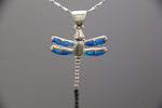 OPAL DRAGONFLY NECKLACE - Opal Dragonfly Pendant #578 (Choose Blue or Green Opal)