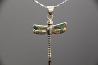 OPAL DRAGONFLY NECKLACE - Opal Dragonfly Pendant #578 (Choose Blue or Green Opal)