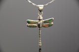 OPAL DRAGONFLY NECKLACE - Opal Dragonfly Pendant #578 (Choose Blue or Green Opal)