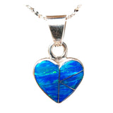 OPAL HEART NECKLACE -  (Choose Your Color) - Heart Necklace and chain -  Opal Heart Pendant - 100PDsm