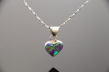 OPAL HEART NECKLACE -  (Choose Your Color) - Heart Necklace and chain -  Opal Heart Pendant - 100PDsm