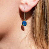 BLUE OPAL EARRINGS - Small Caribbean Blue Opal Earrings opal earrings dangle - 600ERsm