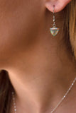 FIRE OPAL NECKLACE - White Fire Opal Pendant and Sterling Silver Chain - 614PD