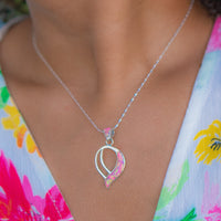 PINK OPAL NECKLACE - Pink Opal Pendant and Sterling Silver Chain - Long Pendant - 702PD