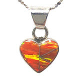 OPAL HEART NECKLACE -  (Choose Your Color) - Heart Necklace and chain -  Opal Heart Pendant - 100PDsm