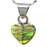 OPAL HEART NECKLACE -  (Choose Your Color) - Heart Necklace and chain -  Opal Heart Pendant - 100PDsm