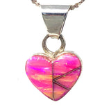 OPAL HEART NECKLACE -  (Choose Your Color) - Heart Necklace and chain -  Opal Heart Pendant - 100PDsm