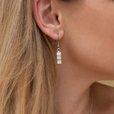 WHITE OPAL SET - 715SET - White Fire Opal Pendant and Earrings Set opal earrings dangle long earrings drop pendant necklace and earrings set