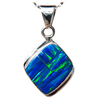 BLUE OPAL NECKLACE - 707PD - opal pendant - blue opal pendant - gift for wife