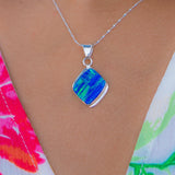 BLUE OPAL NECKLACE - 707PD - opal pendant - blue opal pendant - gift for wife