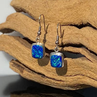 BLUE OPAL EARRINGS - Caribbean Blue Opal Earrings opal earrings dangle -  596ER