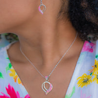 PINK OPAL EARRINGS - 702ER Long Opal Earrings - opal earrings dangle