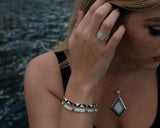 FIRE OPAL NECKLACE - 280L - Large White Fire Opal Pendant and Chain