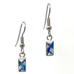 SMALL OPAL EARRINGS - Blue Opal and White Fire Opal Earrings - Caribbean Blue Opal Earrings - opal earrings dangle - 766ERxs