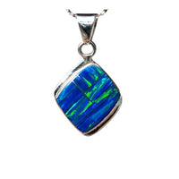 BLUE OPAL NECKLACE - 707PD - opal pendant - blue opal pendant - gift for wife