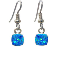 BLUE OPAL EARRINGS - Small Caribbean Blue Opal Earrings opal earrings dangle - 600ERsm