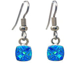 BLUE OPAL EARRINGS - Small Caribbean Blue Opal Earrings opal earrings dangle - 600ERsm